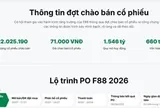 F88 mở đăng ký mua cổ phiếu PO từ ngày 06/07/2026