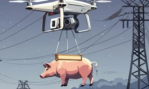 “Lợn bay” đâm vào đường điện cao thế, cả ngôi làng mất điện suốt 10 tiếng đồng hồ