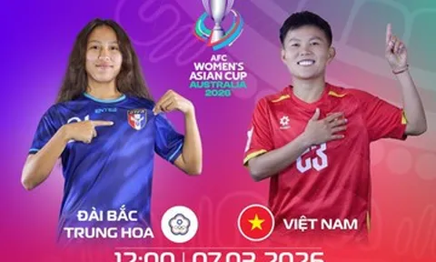 Link xem trực tiếp bóng đá nữ Việt Nam vs Đài Loan (TQ): VCK Asian Cup 2026