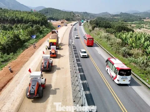 Toàn cảnh công trường mở rộng cao tốc Nội Bài – Lào Cai sau kỳ nghỉ Tết