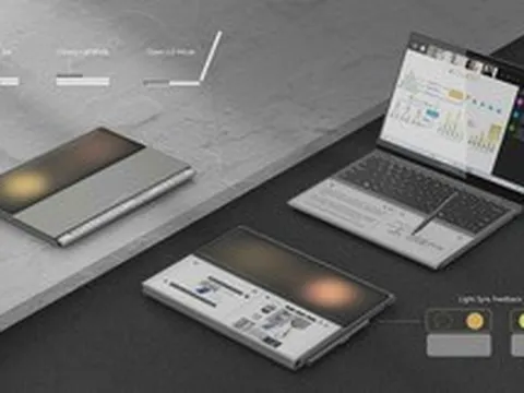 Compal AI Book: Mẫu laptop tích hợp màn hình phụ Kaleido 3 như máy đọc sách ở phần kê tay