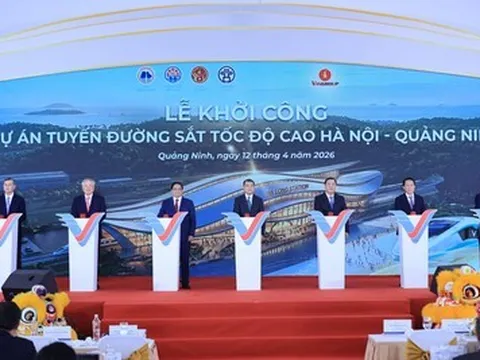 Thủ tướng Lê Minh Hưng dự lễ khởi công tuyến đường sắt tốc độ cao Hà Nội-Quảng Ninh