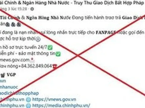 Xuất hiện trang Facebook mạo danh Bộ Tài chính nhằm lừa đảo chiếm đoạt tài sản