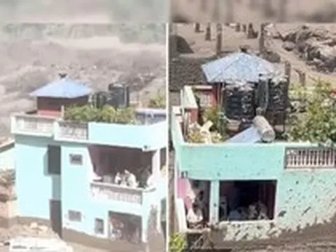 Điều kỳ diệu giữa dòng lũ ở Nepal: Một căn nhà còn nguyên vẹn giữa đống đổ nát, người bên trong được bảo đảm an toàn