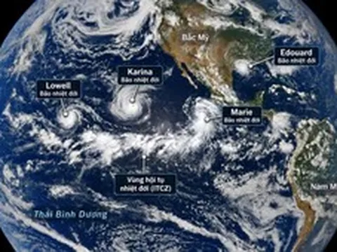 NASA chụp khoảnh khắc hiếm: 3 xoáy thuận cùng lúc trên Thái Bình Dương