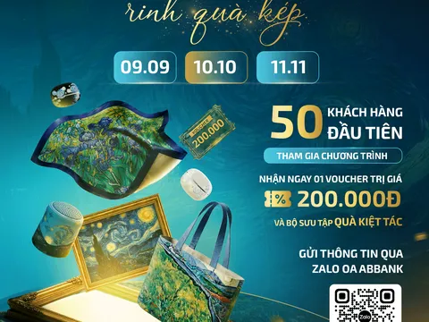 “Ngày đôi rinh quà kép” cùng ABBank: Giao dịch nhận quà Van Gogh, thêm voucher 200.000 đồng